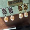 Aretes DIY accesorios aguja de plata de ley aretes de perla barroca en forma de clavo soporte vacío aretes de moneda de reina venta directa