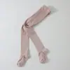 Leggings de Strass para Meninas com Listras Verticais Finas, Algodão de Alta Elasticidade, Meia-Calça Infantil Justa para Bebês e Crianças Pequenas, Estilo Primavera e Outono, Atacado Transfronteiriço
