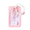 Pulseira de Coração de Pêssego de Alto Valor Estético, Elástico de Cabelo para Celular, Chaveiro, Porta-Protetor de Foto, Cartão de Ônibus, Porta-Crachá de Estudante