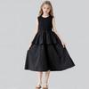 Estilo Novo de Verão Estilo Coreano Vestido Preto Pequeno Elegante para Meninas, Vestido Princesa Colete, Vestido Longo, Vestido Preto para Meninas de Meia-idade e Mais Velhas