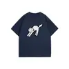 Seda de leite retrô estampa de gatinho assustado bolinhas manga curta unissex 2026 verão novo casual jovem T-shirt moderno