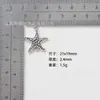 Acessórios DIY de liga 21x19mm pingente duplo marinho conector estrela do mar pingente de colar bolsa acessório de vestuário atacado
