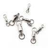 1#-8# Anilla giratoria de rodamiento bidireccional Anilla en forma de 8 Accesorios para equipo de pesca Luya cinco piezas plata blanca material de acero inoxidable