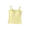 Camisola Personalizada com Estilo Puro e Sedutor, Cor Amarelo Leite de Verão, Efeito Modelador e Clareador, com Bojos, Adequada para Usar por Cima, Corte Justo, Anti-Exposição, Top para Camada Base