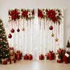 Amazon Venda Quente Transfronteiriça Cortinas com Impressão Digital Série de Natal Decoração de Casa Cortinas Blackout SHIEN Dropshipping