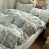 Algodón Puro Grado A para Mamá y Bebé Algodón en Bola Dibujos Animados Frescos Funda de Edredón Sábana Bajera Ropa de Cama para Dormitorio Estudiantil 4