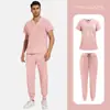 Conjunto de Bata Quirúrgica Delgada Manga Corta Quirófano Doctor Salón de Belleza Ropa de Trabajo Unisex Traje de Limpieza Venta al por Mayor