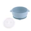 Tazón de Silicona con Doble Asa y Cuchara para Niños, Vajilla Antiescaldante con Tapa Transparente, Cuchara de Entrenamiento para Papilla de Bebé