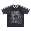 Ropa Hombre Retro Americano Original Fresco Dos Dimensionales Millennial Chica Popular Estampada Manga Corta Camisetas Deportivas de Cuello V para Hombre y Mujer