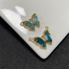 Pingente de borboleta de vidro revestido de cobre de 14K que não desbota, micro-incrustado com mariposa, acessórios para joias DIY, materiais artesanais
