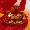 Plato de Frutas de Lujo Ligero para Sala de Estar y Casa de Té con Apariencia Exquisita y Elegante Caja de Almacenamiento con Compartimentos Sellados Plato para Bocadillos, Frutos Secos y Dulces