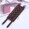 Punk Directo de Fábrica Exagerado Ancho Cuero Punk Pulsera de Cuero Suministro Transfronterizo Calavera Pulsera de Cuero para Hombre