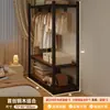 Estantería de alta calidad, armario, dormitorio, fácil de montar, adecuado para apartamentos de alquiler, perchero de metal de estilo abierto, estante de almacenamiento y armario de almacenamiento