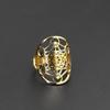 Anillo abierto ajustable de acero inoxidable ovalado con estrella de seis puntas hueca de moda personalizada transfronteriza europea y americana