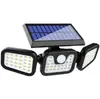 Luz de Pared Solar con Tres Cabezales Giratorios, Sensor de Movimiento Corporal, Impermeable para Exteriores, Luz de Calle para Jardín, Nuevo Modelo Transfronterizo del Fabricante