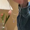 Collar de Perlas y Estrellas para Mujer, Diseño de Nicho Moderno, Lujo Ligero, Cadena Dulce y Fresca para Clavícula, Nuevo Modelo 2026 Cadena para el Cuello