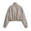 Colección Otoño 2026: Moda Urbana Transfronteriza Europea y Americana para Mujer Chaqueta de Trabajo Corta con Cuello Alto w09 611655