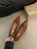 Zapatos de Mujer Retro de Tacón Bajo Puntiagudos de Boca Baja 2025 Nuevos para Primavera y Otoño de Gamuza sin Cordones para el Trabajo