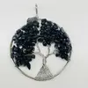 Grava natural 50MM colgante árbol de la vida grande collar árbol de la fortuna colorido en espiral accesorios de joyería DIY joyería colgante