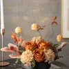 Flores Estilo Pintura al Óleo Americana Retro, Flores Artificiales, Mesa de Comedor de Sala de Estar de Lujo Ligero, Mesa de Café de Recibidor, Adornos Decorativos de Caligrafía