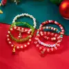 Conjunto de Pulseras de Moda Versátiles Europeas y Americanas Transfronterizas de Aleación Navideña Reno Árbol de Navidad Copo de Nieve Perla Vidrio Cristal