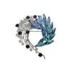 Broche de cola de fénix de cristal de alta gama para mujer, lujo ligero, sensación de alta gama, pin para traje suéter, regalo para mayores, accesorio de corsage grande