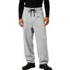 Calça Masculina Europeia Transfronteiriça Amazon Outono Inverno Casual Tendência Simples Versátil Plus Veludo Bloco de Cores Fita Tecida Cordão Perna Reta