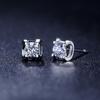 Brincos de Cabeça de Vaca de Um Quilate, Femininos, Leves e Luxuosos, Brincos de Cintura Fina de Moissanita Sintética, Brincos de Zircônia Clássicos da Moda com Quatro Garras