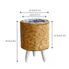Vaso de flor com suporte triangular removível, suporte de flor de imitação de vime, vaso de flor para suculentas de mesa, vaso decorativo de palha para plantas verdes de interior