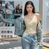 Vendas Diretas de Fábrica Popular Transfronteiriça Sexy Renda Estilo Pura Luxúria Costas Bonitas Top Regata com Bojo para Usar por Cima