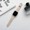 Adecuado para correa de apple watch s8 patrón lichi correa casual de cuero iwatch1-7 SE