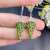 Aretes de Diopsita Natural con Incrustaciones de Plata S925, Chapados en Oro Blanco, Tamaño de Piedra Principal 3*6mm, Admite Pruebas