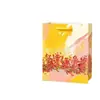 En stock bolsa de regalo de cartulina blanca engrosada bolsa de papel pintada a mano con pintura al óleo flor de Gesang lavanda bolsa de embalaje para tienda de flores de celebridad de internet