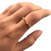 Zhen Rong deseo Anillo de Plata de Ley 925 Chapado en Oro de 14K 4 Diamantes Pequeños Rotos Delicado Pequeño Fresco Joyería de Anillo Europea y Americana