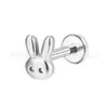 Pendientes de acero inoxidable 316L de conejo, mariposa, asta de ciervo para mujer, pendientes de dibujos animados simples y lindos, pendientes de estilo Ins transfronterizo