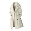 Outono 2026 Novo Casaco Longo Masculino High Street Marca Tendência Moda Despojado Bonito Solto Tamanho Grande Casaco Trench Casual