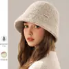Nuevo Sombrero de Pescador de Lana de Temporada Moda Femenina Versátil de Gama Alta Sombrero Cubo Mostrando Rostro Pequeño Cálido Sombrero Cubo