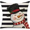 Juego de Fundas de Almohada Transfronterizas para Navidad Europea y Americana, Funda para Cojín de Sofá de Sala de Estar, Funda para Almohada de Cintura con Reno Papá Noel Árbol, Suministro de Fábrica