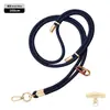 Cordón de alta gama para teléfono móvil 6MM resistente para colgar en el cuello ajustable para exteriores anti-pérdida cuerda trenzada para muñeca delicada oro