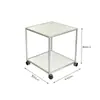 Estante de Almacenamiento de Vidrio Templado Carrito Pequeño Estilo Ins de Acero Inoxidable con Ruedas Mesa de Café Mesa Lateral Móvil para Sofá Carrito de Comedor Mesa de Té