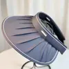 Sombrero de sol de estilo coreano de verano, protector solar, para tapar la cara, de ala ancha, hueco, con pliegues, versátil, de moda, para exteriores, plegable, para mujer