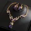 Conjunto de Brincos e Colar Pingente Gota d'Água Irregular Cravejado de Diamantes Acessível Luxo High-End Corrente Clavícula Colar Retro Elegante para Mulheres