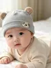 Gorro para bebé para primavera y otoño, adecuado para recién nacidos e infantes, protege la fontanela, diseño de osito, unisex, cubrecabezas estilo coreano