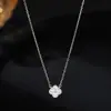 Collar de Trébol Turquesa Chapado en Plata S925 Oro K para Mujer Nicho Francés 2025 Cadena de Clavícula de Alta Gama