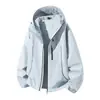 Cortavientos exterior estilo americano para hombre, nueva colección otoño/invierno 2026, moderno y elegante, a prueba de viento, y disponible como conjunto para parejas, con diseño de capucha