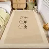 Alfombra de mesita de noche para dormitorio estilo simple alfombra para pies de sofá y mesa de centro de sala de estar alfombra antideslizante resistente a la suciedad alfombra de tira larga imitación cachemira