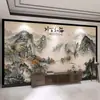 Mural 3D Estéreo Paisaje Chino Fondo de TV Papel Tapiz de Pared Sala de Estar Papel Tapiz Sofá Tela Decorativa de Pared Película y Televisión Tela de Pared