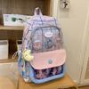 Mochila Escolar para Estudiante de Secundaria Versión Coreana Transfronteriza Femenina Linda de Gran Capacidad Mochila de Viaje para Estudiante de Secundaria Mochila Casual para Estudiante Moderna