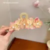 Pinza para el Cabello de Flor de Camelia Francesa Suave para Mujer Clip de Tiburón Grande de Verano Tocado Parte Trasera de la Cabeza Volumen del Cabello Pinza de Agarre para Atar