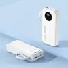 Carregador portátil transfronteiriço 22,5W carregamento super rápido 30000mAh grande capacidade display digital com cabos duplos embutidos fonte de energia móvel